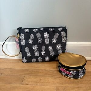 Simply Southern Black and Gold Pineapple Wet/Dry Bag and Cosmetic Case